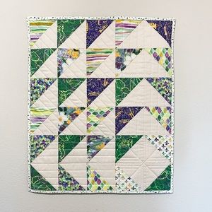 Mardi Gras Quilted Wall Hanging, Wall Quilt, Mardi Gras Art, New Orleans Art